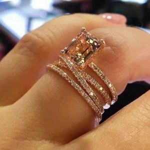 Last One! Rose Gold Diamond and Morganite Ring